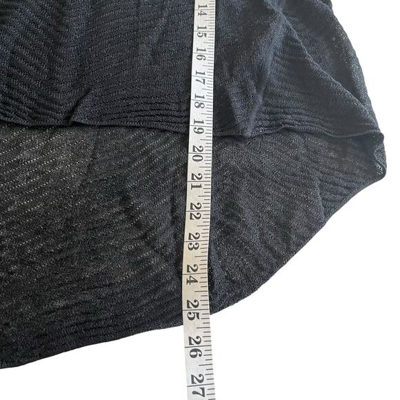 Eileen Fisher Black Hemp Sheer Knit High Low Pullover Sweater Top Size M - Picture 8 of 10